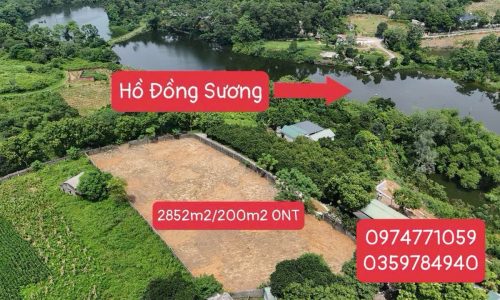 BÁN GẤP LÔ ĐẤT 2 MẶT TIỀN CÓ DT 2852m2 ( 200m2 ONT) CÁCH SÂN GOLF SKYLAKE CÓ 800m